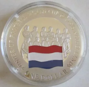 Cook-Inseln 1 Dollar 2001 Fußball-WM Niederlande Silber - Bild 1 von 2