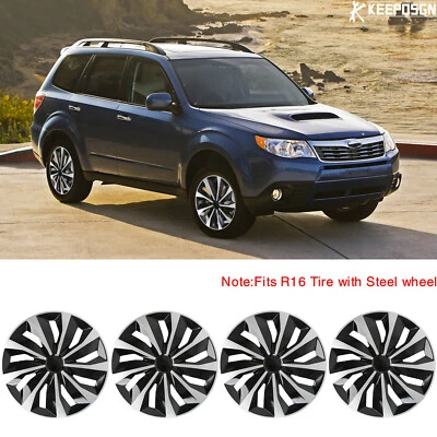 适用于斯巴鲁 Forester 16 英寸轮毂盖车轮盖卡扣轮毂盖适合 R16 钢轮 — 第 1/4 张图片