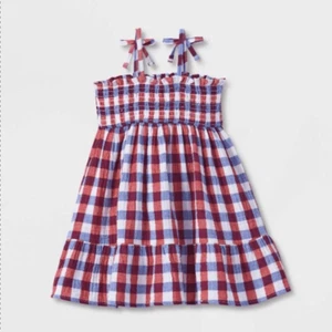 CAT & JACK Plaid 4th of July Dress *NEW* - Picture 1 of 7