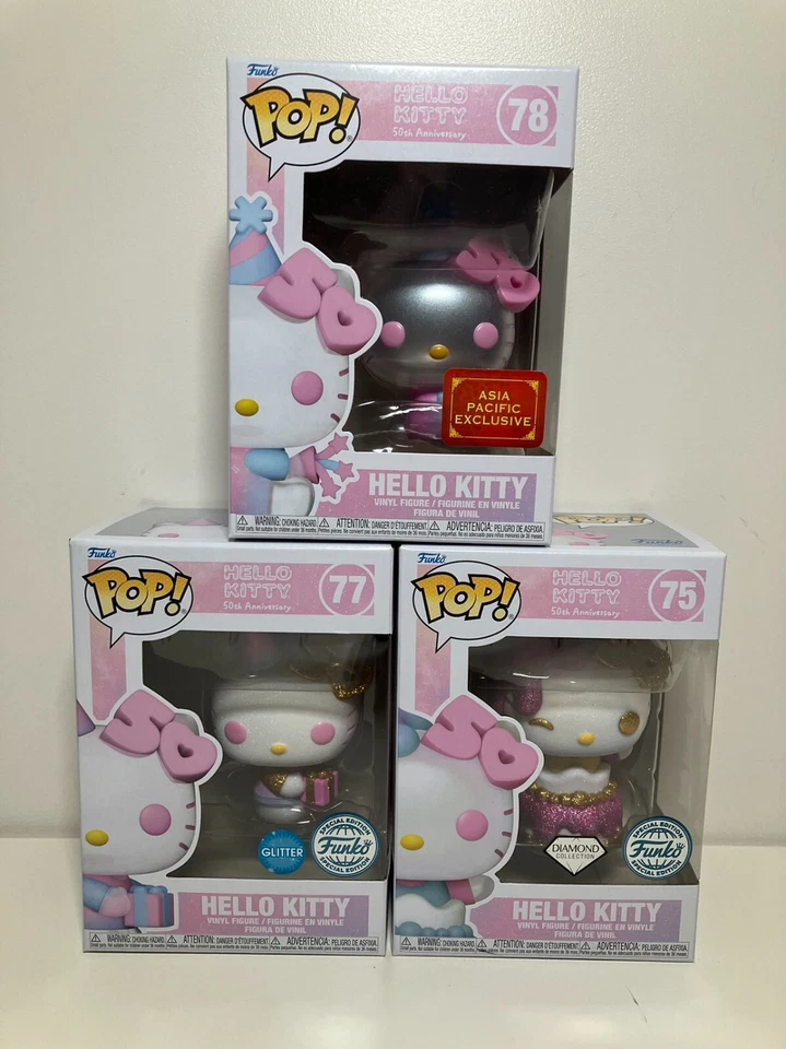 Sanrio Hello Kitty 50 Aniversario #75 77 78 Funko Pop! Glitter Exclusive SE Foto 1 de 1