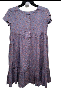 NEW POLO Ralph Lauren Girls 12 Blue Short Sleeve Flower Dress Pretty! - Picture 1 of 9