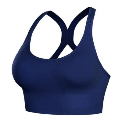 Women's Sports Seamless Yoga Bra Tank Tops Padded Fitness Gym Workout Racerback - Image 1 of 4