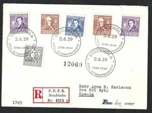 Sweden #293-98 1939 Personalities FDC - Picture 1 of 1