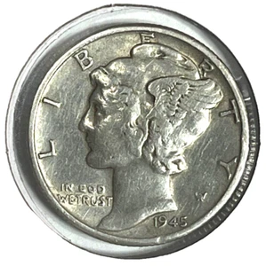 1945 MERCURY DIME NICELY CIRCULATED! F818 - Imagen 1 de 2
