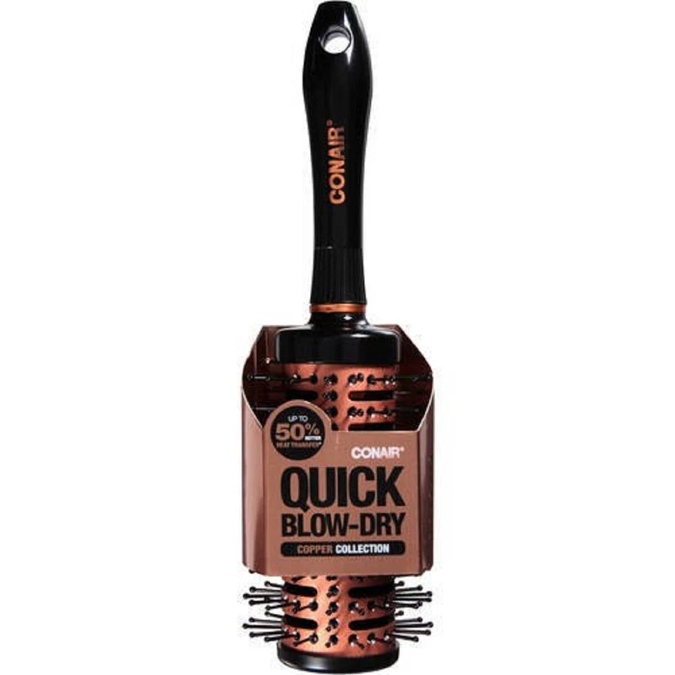 Conair Quick Blow-Dry Copper Collection Brush. 9" x 2-1/4" diameter Med  #A135 - Image 1 of 1