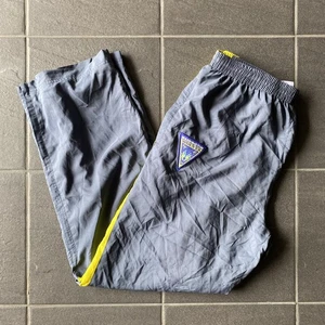 Warrington Wolves ISC Tracksuit Pants Size L Grey Yellow English Rugby League - Picture 1 of 13