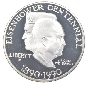1990-P Proof Eisenhower Commemorative Silver Dollar $1 *8791 - Picture 1 of 3