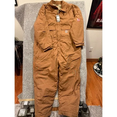Carhartt FR Duck Coverall Quilt Lined Flame Resistant 4XL Work Jumpsuit - Image 1 of 4