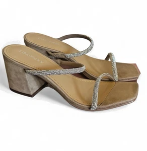 NEW Lisa + Vicky Women's 7.5 Mood Silver Hotfix Sandals Rhinestones Straps $100 - Picture 1 of 7