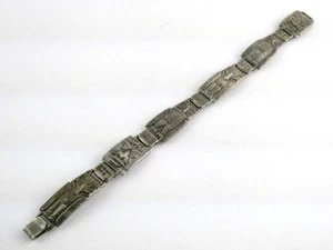 NA First Nations Sterling Silver Totem Pole Link Bracelet 925 7 Inches 23.5g - Picture 1 of 22
