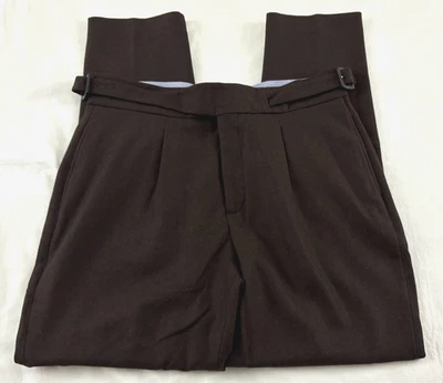 Pantalones rectos Terence Octobre Editions talla 44 (US 34x32) ¡Pantalones de lana marrón! Foto 1 de 4