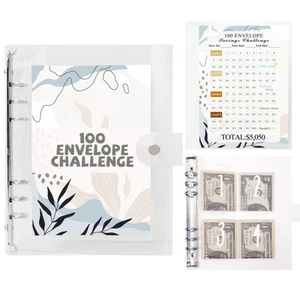 100 Envelopes Money Challenge Binder - Pre-numbered Pockets, Tracker, Savings... - Picture 1 of 6