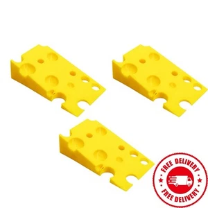 3 Pc Door Stop Cheese Wedge Stop Stopper Home Yellow Novelty-Fun-Office - Picture 1 of 2