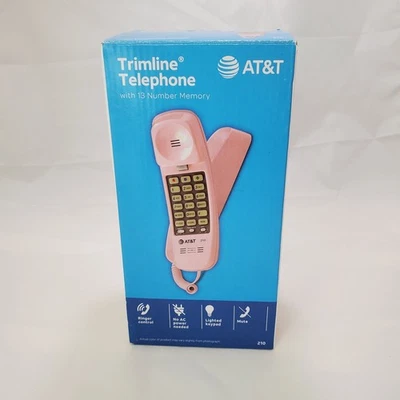Nuevo teléfono con cable AT&T 210 Basic Trimline línea única sin necesidad de alimentación de CA rosa Foto 1 de 4