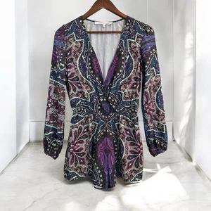 Lovers + Friends Revolve Monday to Friday Romper in Cobalt Scarf Sz S - Bild 1 von 6