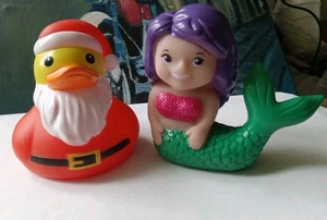 💥 Rubber Duck Mermaid Rare duck!  Christmas Santa ducky quackery bath toy BIN A - Picture 1 of 5