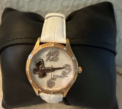 Reloj Stuhrling Original Krysterna Cristal Esqueleto - Inoxidable - 20 Joyas - Rosa Circonita cúbica Foto 1 de 4