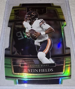 2021 Panini Select Justin Fields Verde e Giallo Prizm Die Cut Rookie RC - Foto 1 di 7