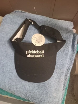 Pickleball Obsessed Visera Correa Trasera Exterior Deportes Negro Foto 1 de 4