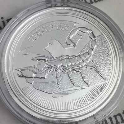 2017  1 oz Deathstalker Scorpion .999 Silver Coin Prooflike Rep of Chad (SEALED) - Image 1 of 2