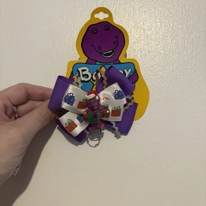Vintage Barney The Dinosaur Hair Bow NOS Christmas 90’s - Picture 1 of 5