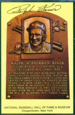 063, Original Autograph of Ralph Kiner (1), HOF Plaque Postcard, Pirates - Image 1 of 3