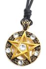 Colorful Pentagram Gold Brass Charm Necklace Pendant Jewelry