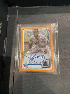 2020 Bowman Chrome Lewin Diaz Orange Auto - Picture 1 of 2