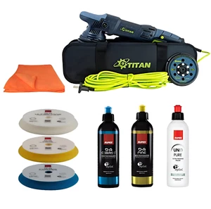 Kit Lucidatrice Rotorbitale Titan + Paste Abrasive Rupes 3x250 ml + 3 Pad Rupes - Foto 1 di 8
