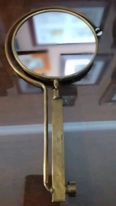Specchio a mano regolabile double face da appendere in ottone art deco - Foto 1 di 7