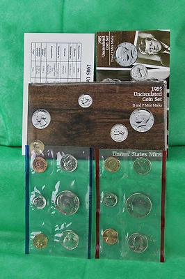 1985 P and D Annual United States Mint Uncirculated 10 Coin Set Complete - Image 1 of 4