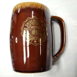 Vintage Hull Oven Proof Lawrence University of Wisconsin Mug Brown Drip USA - Picture 1 of 4