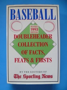 Baseball - A Doubleheader Collection of Facts, Feats & Firsts (Hardcover 1993) - Picture 1 of 6