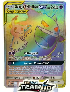 Pokemon Sun & Moon TEAM UP Reverse Holo Foil Rainbow Secret Rare PICK YOUR CARDS - Picture 1 of 240