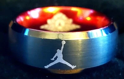 Anillo Air Jordan Negro y Rojo Talla 8 Anillo Unisex - #jordan #airjordan Foto 1 de 4