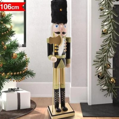 BAKAJI Soldato Schiaccianoci di Natale in Legno Altezza 106 cm Decorazioni Natalizie