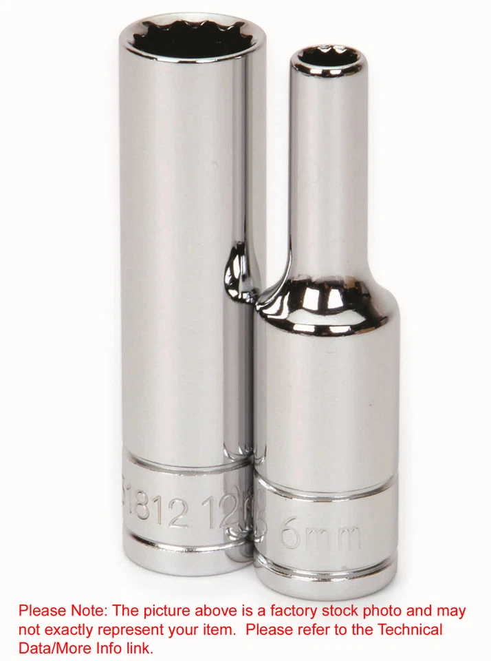 WILLIAMS, A SNAP-ON INDUSTRIAL BRAND 6mm 12Pt Deep 3/8"Drive Supertorque High Polished Chrome Socket 31806