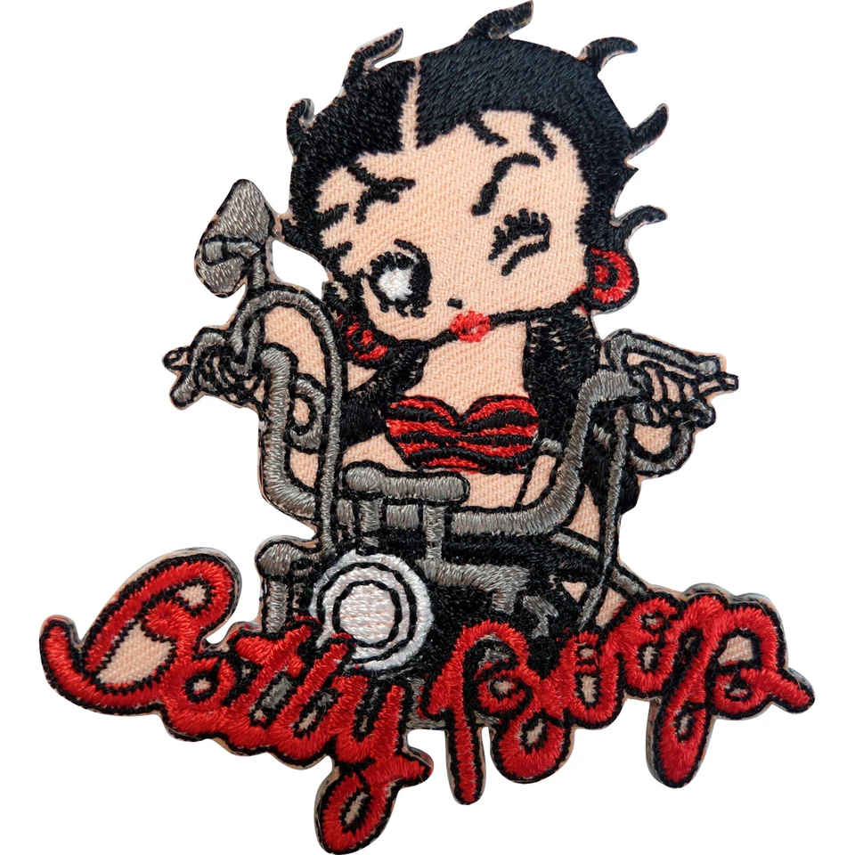 Betty Boop Aufnäher Motorrad Häcksler Motorrad Biker Bügeln Aufnähen Stickabzeichen