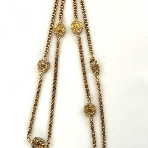 CELINE Collana Ciondolo Girocollo Catena AUTENTICA Trionfo Tono Oro GP Emblema Ken F S