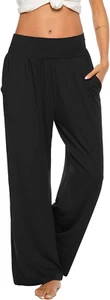 Womens Yoga Sweatpants Comfy Loose Casual Wide Leg Lounge Joggers Pants with Poc - Picture 1 of 5