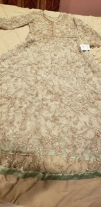 Maxi red bordada rosa claro para mujer paquistaní/india talla mediana  - Imagen 1 de 12