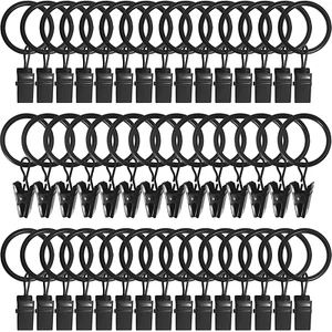 44 Pack Metal Curtain Rings with Clips, Drapery Clips with Rings, Drapes Rings 1 - Picture 1 of 12