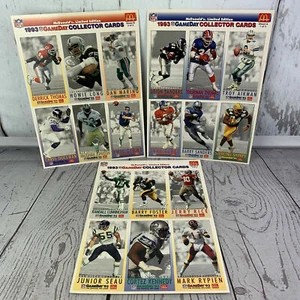 McDonald's Limited Edition 1993 NFL GameDay Collector Cards 3 Sheets - Picture 1 of 4