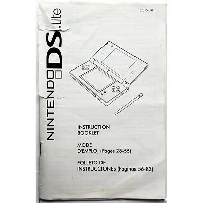 (Solo Manual) Consola Negra - Nintendo DS Lite Auténtico Folleto de Instrucciones Foto 1 de 2