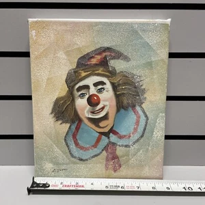 Original Oil On Canvas Painting ~ Circus Clown Signed By Artist C. Joshi  8 X 10 - Picture 1 of 6
