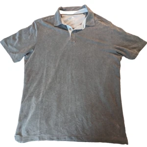 Tommy Bahama Tencel Polo Mens Large Blue Gray Relaxed Fit Casual Beach - Picture 1 of 9