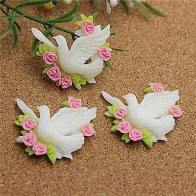 10 piezas Lindo Cabujón de Resina para Pájaro Paloma Espalda Plana Miniatura Arte Suministro Fabricación de Joyas Foto 1 de 4