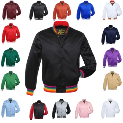 Premium Quality Men's Varsity Jackets Stylish Baseball, Letterman,  Satin Style - Image 1 of 4