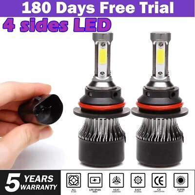 2X 9004 HB1 LED Headlight Bulb Conversion Kit High&Low Beam 1400W 260000LM 6500K - Image 1 of 4