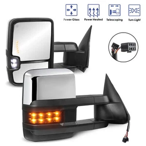 Chrome Power Heated Tow Mirrors For 1999-02 Chevy Silverado GMC Sierra 1500 2500 - Picture 1 of 4